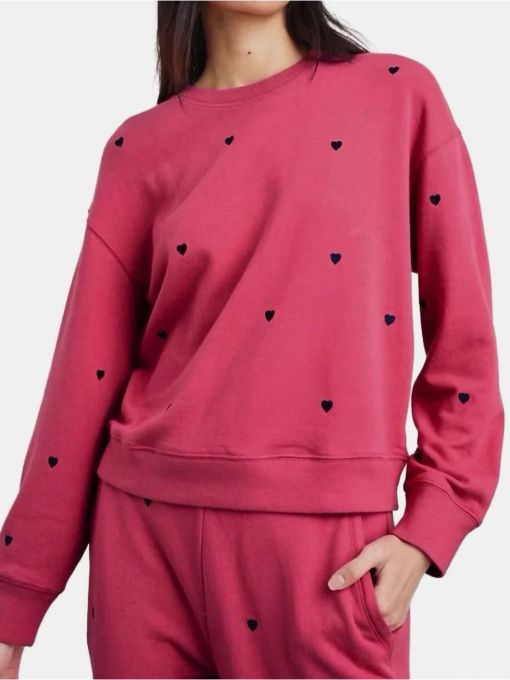 Rails Pink Ramona Heart Sweatshirt Medium - C51-050
